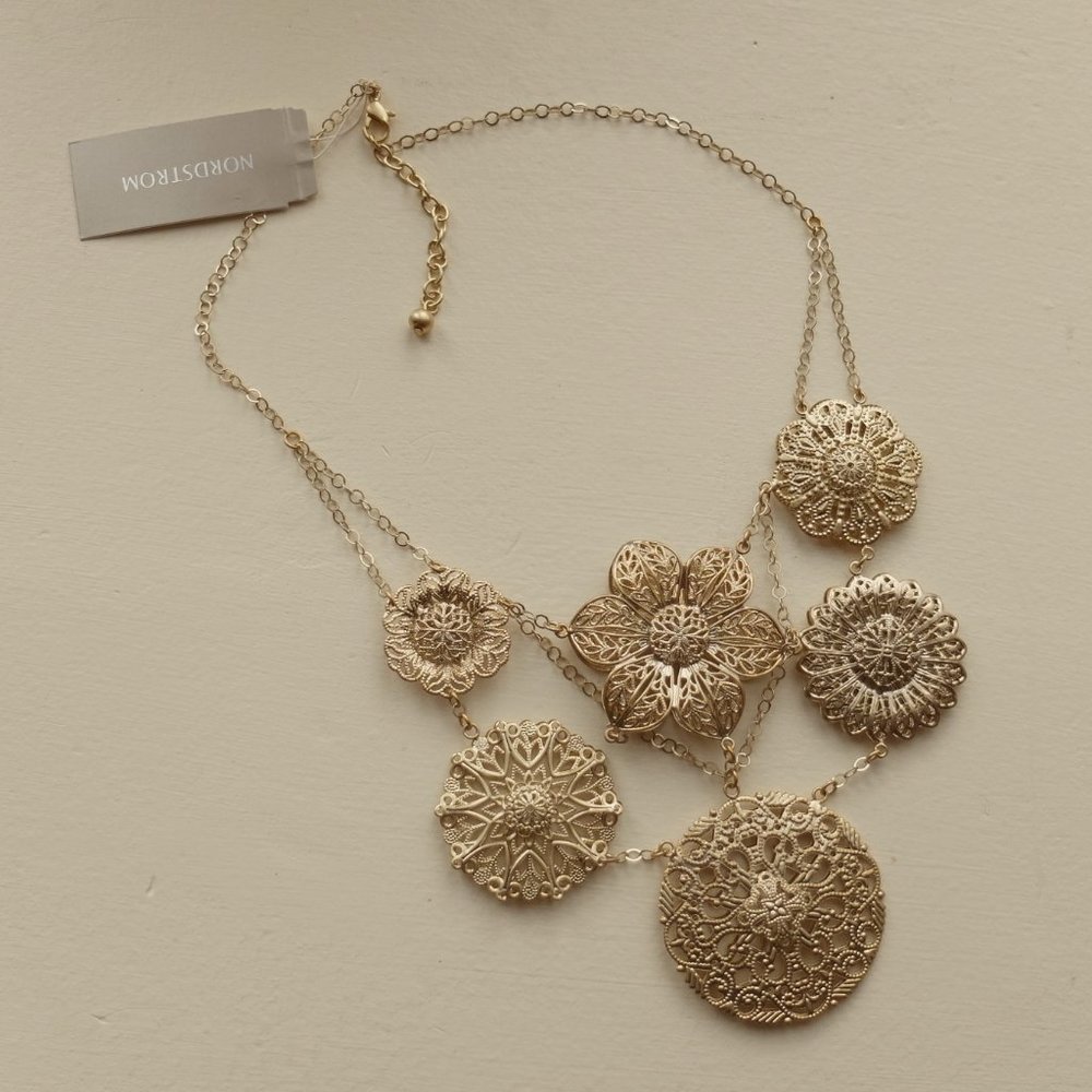 Goldtone Bib Necklace